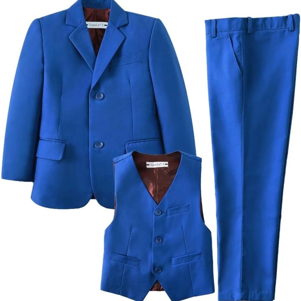 Boys slim fit three piece suit